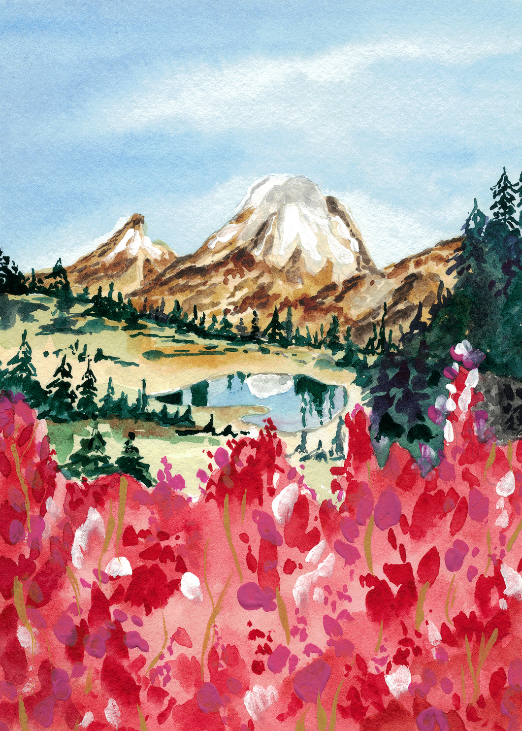 Mt. Rainer Watercolor